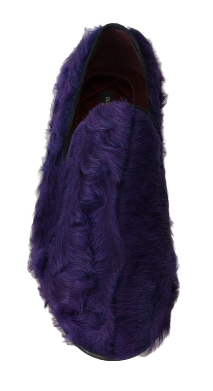 Mocassini in pelle di pecora viola Dolce &amp; Gabbana