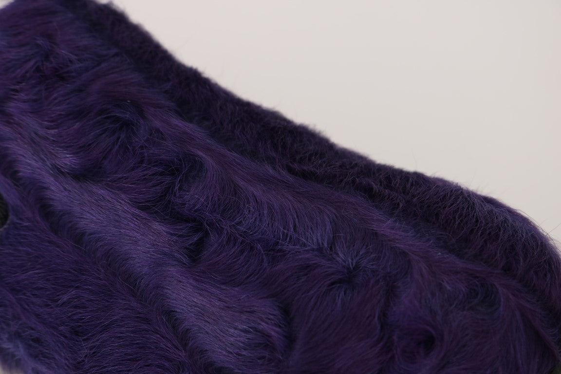 Mocassini in pelle di pecora viola Dolce &amp; Gabbana