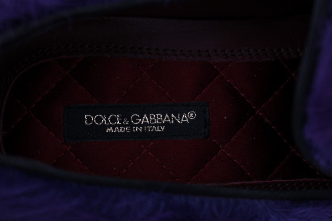 Mocassini in pelle di pecora viola Dolce &amp; Gabbana