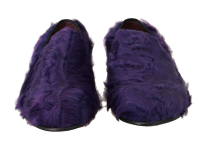 Mocassini in pelle di pecora viola Dolce &amp; Gabbana