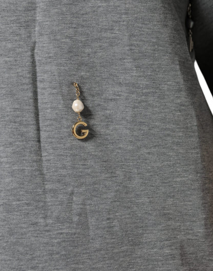 Maglietta Dolce &amp; Gabbana in misto cotone grigio con decorazioni