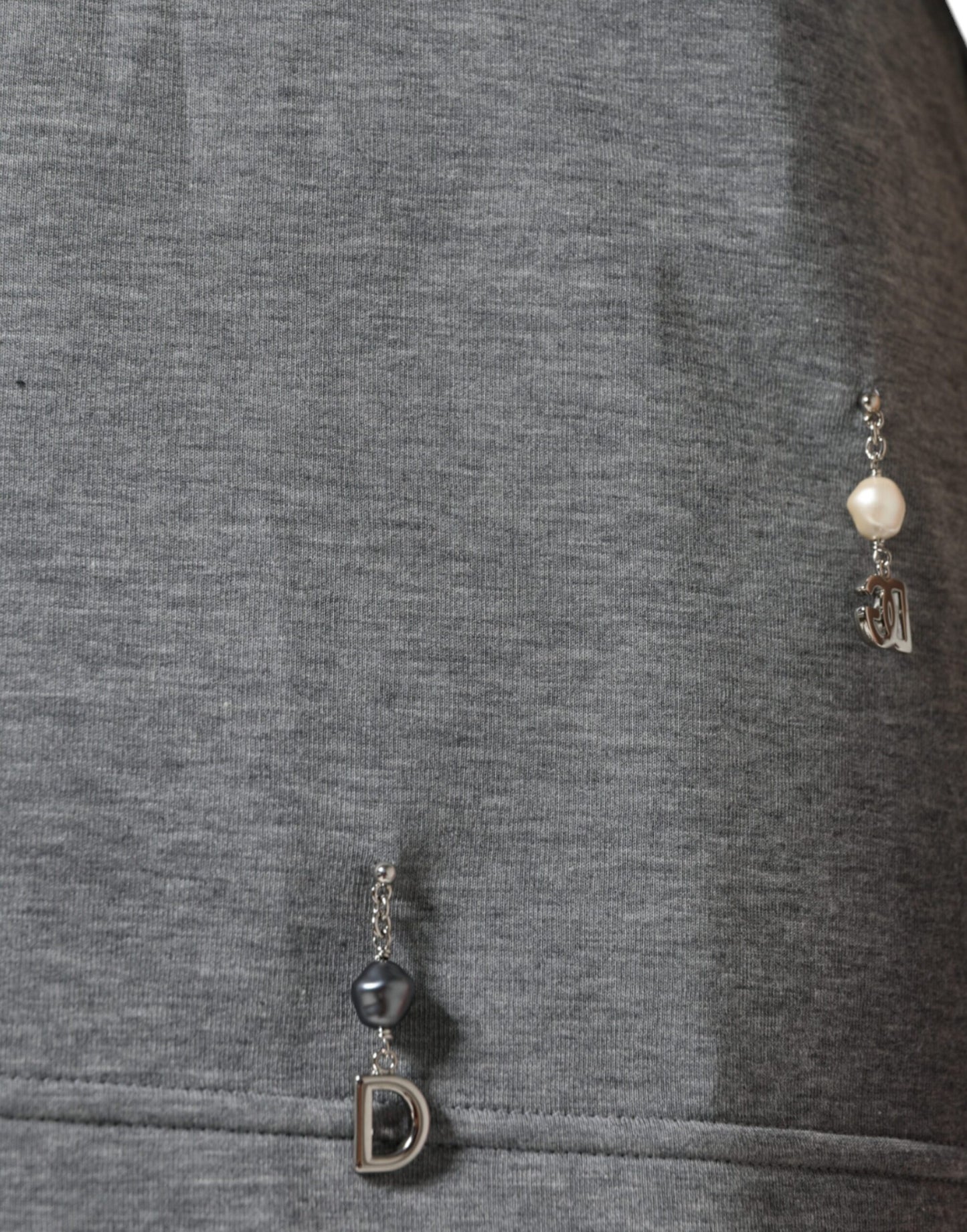 Maglietta Dolce &amp; Gabbana in misto cotone grigio con decorazioni