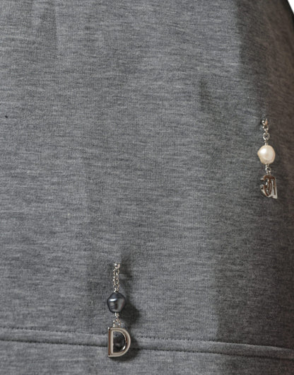 Maglietta Dolce &amp; Gabbana in misto cotone grigio con decorazioni
