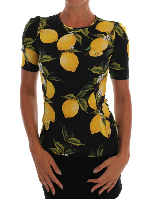 T-shirt elasticizzata in seta multicolore Dolce &amp; Gabbana