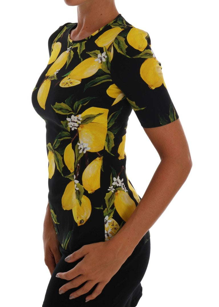 T-shirt elasticizzata in seta multicolore Dolce &amp; Gabbana