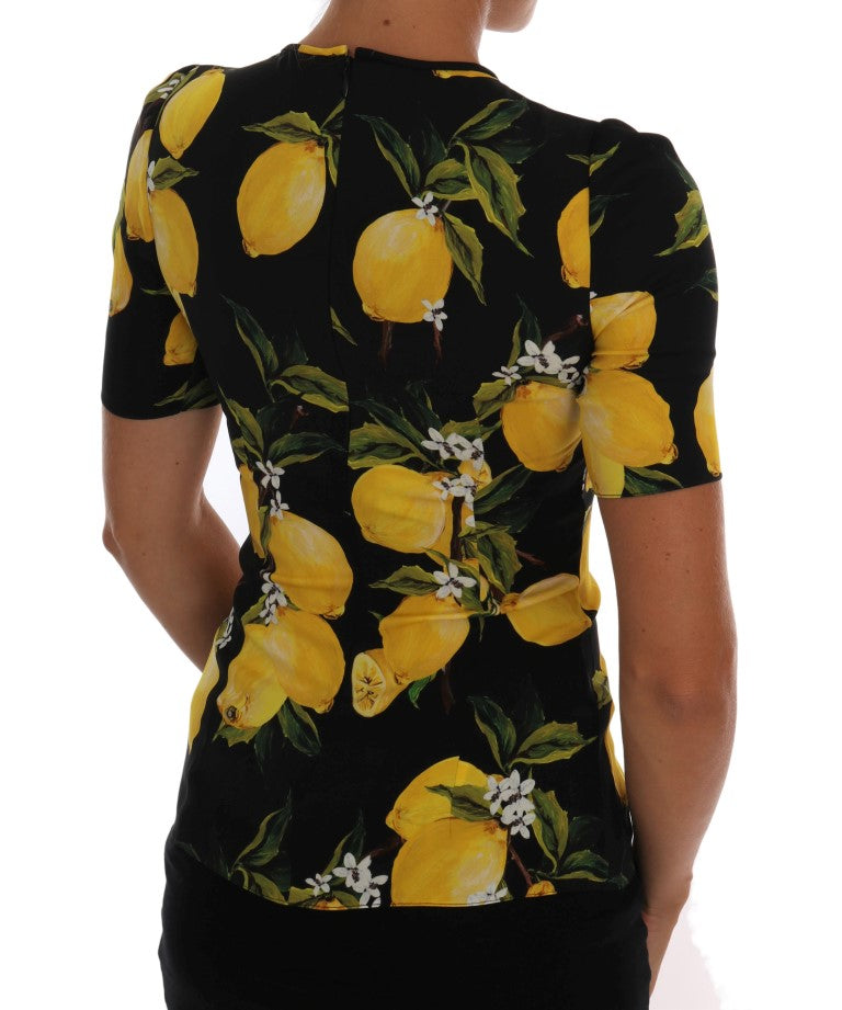 T-shirt elasticizzata in seta multicolore Dolce &amp; Gabbana