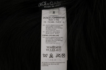 Sciarpa in pelliccia di volpe argentata nera Dolce &amp; Gabbana