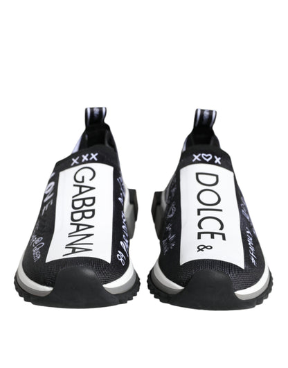 Dolce &amp; Gabbana Scarpe da ginnastica basse nere e bianche Sorrento
