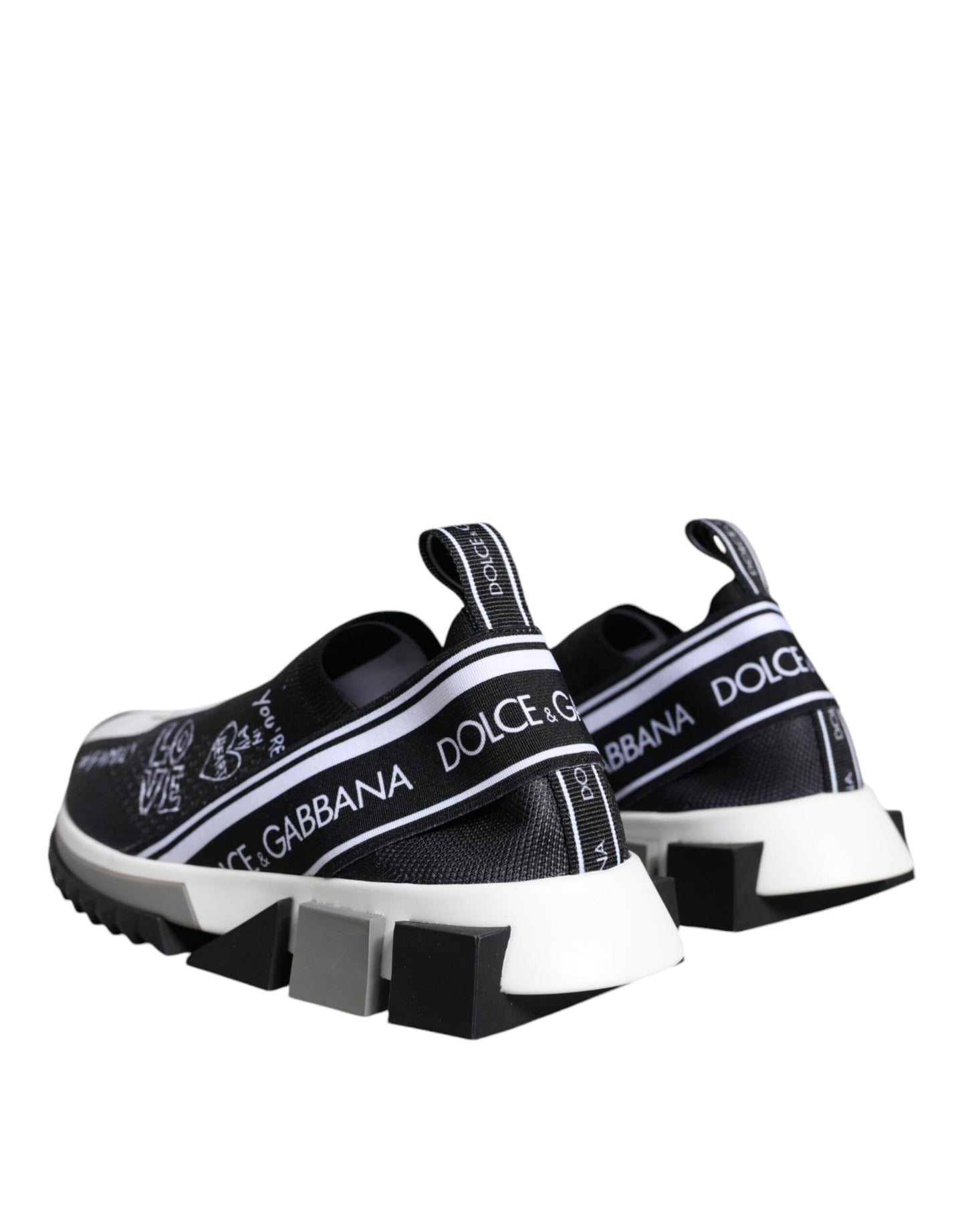 Dolce &amp; Gabbana Scarpe da ginnastica basse nere e bianche Sorrento