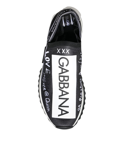 Dolce &amp; Gabbana Scarpe da ginnastica basse nere e bianche Sorrento