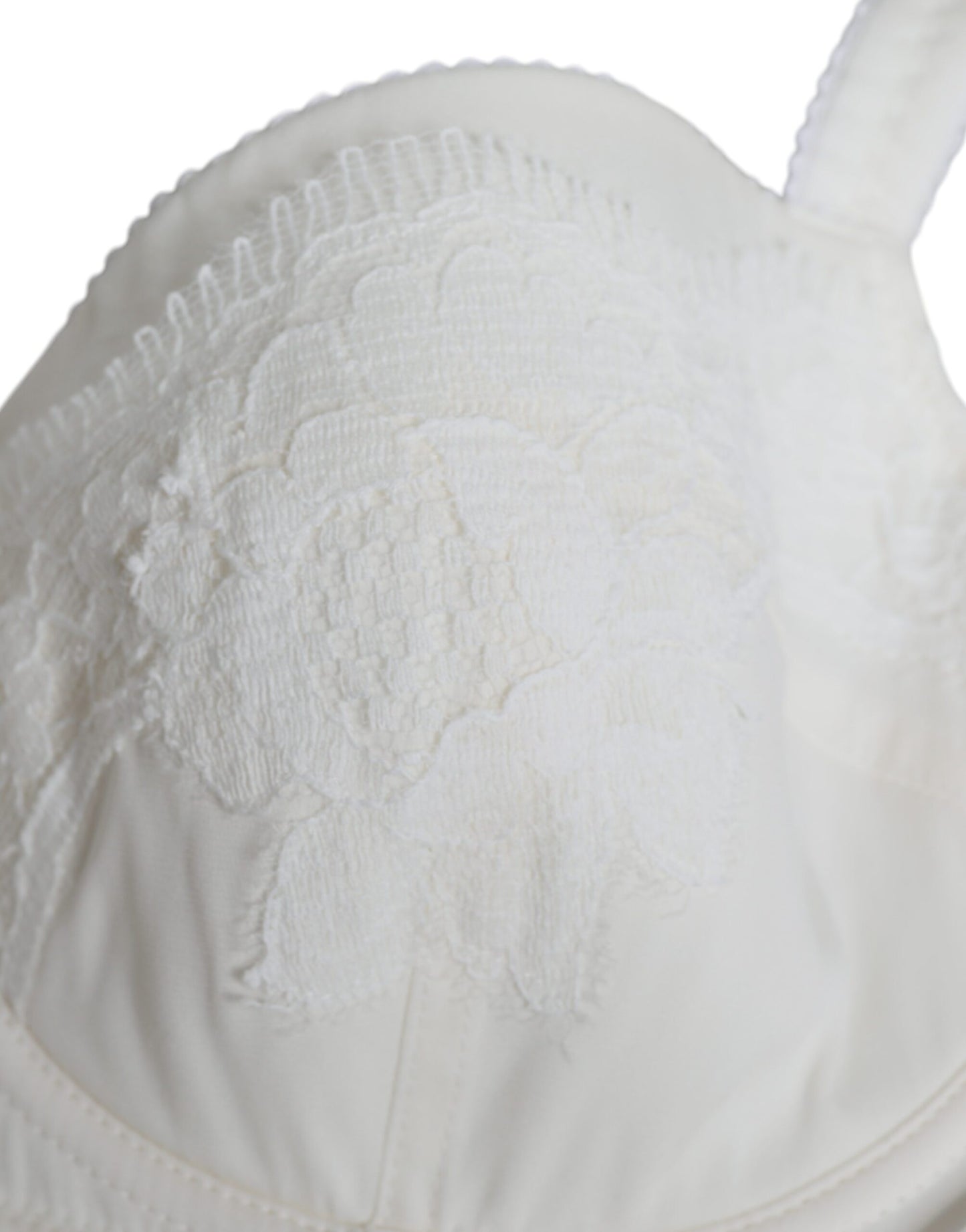 Reggiseno a balconcino in seta elasticizzata bianca Dolce &amp; Gabbana