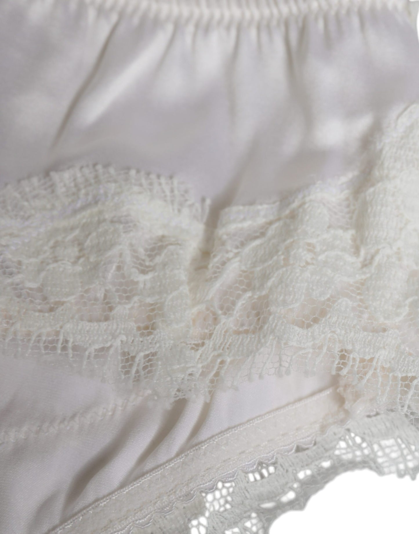 Reggiseno a balconcino in seta elasticizzata bianca Dolce &amp; Gabbana
