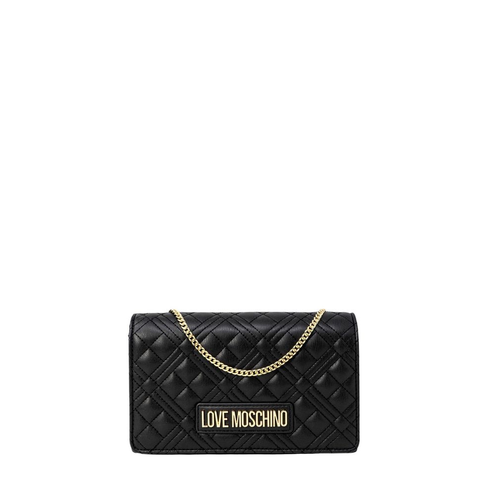 Borsa a mano nera in polietilene Love Moschino