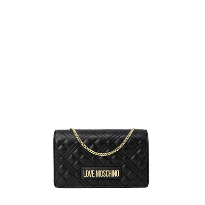 Borsa a mano nera in polietilene Love Moschino
