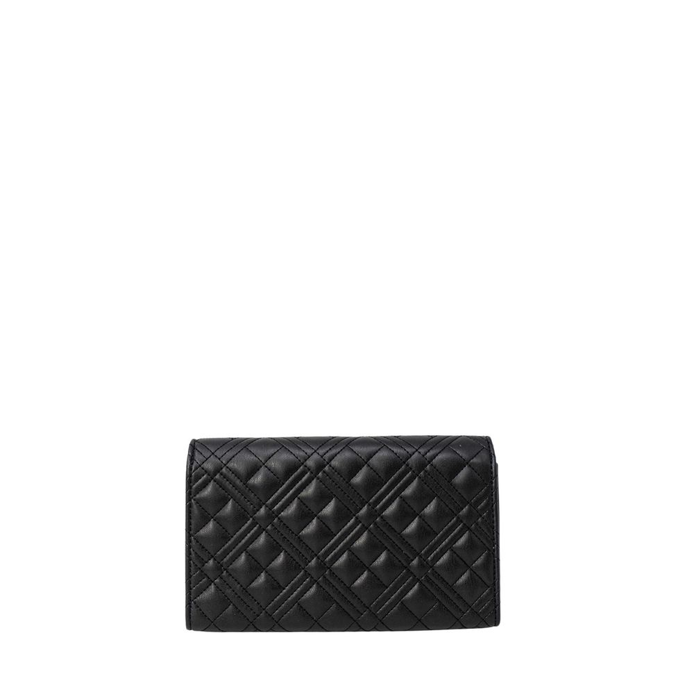 Borsa a mano nera in polietilene Love Moschino