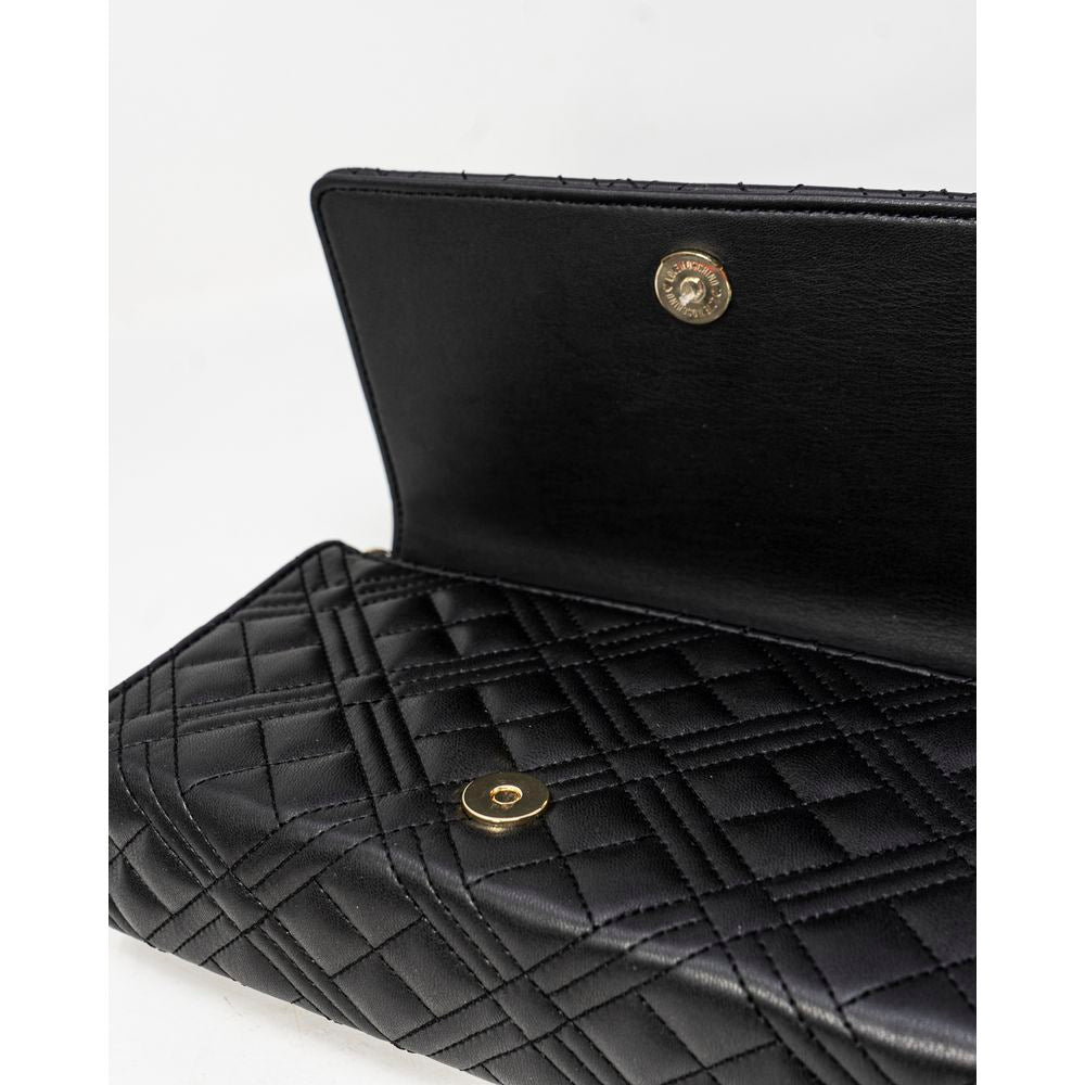 Borsa a mano nera in polietilene Love Moschino