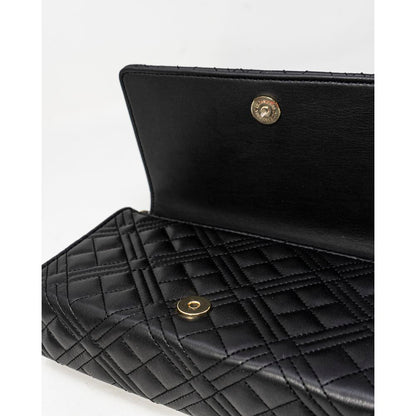 Borsa a mano nera in polietilene Love Moschino