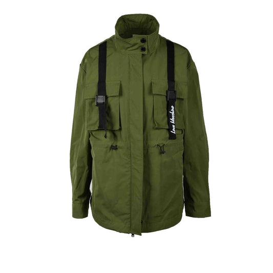 Parka in poliestere verde Love Moschino