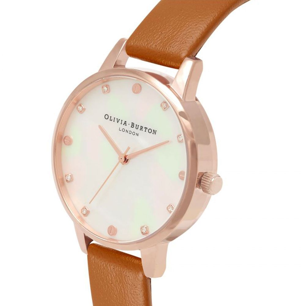 Orologio elegante in similpelle marrone Olivia Burton