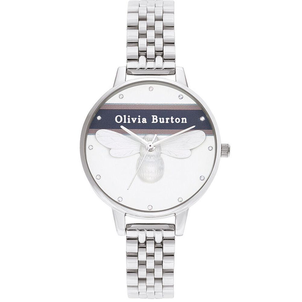 Orologio elegante Olivia Burton in acciaio inossidabile argentato