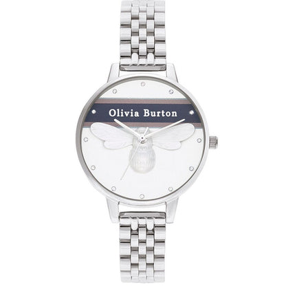 Orologio elegante Olivia Burton in acciaio inossidabile argentato