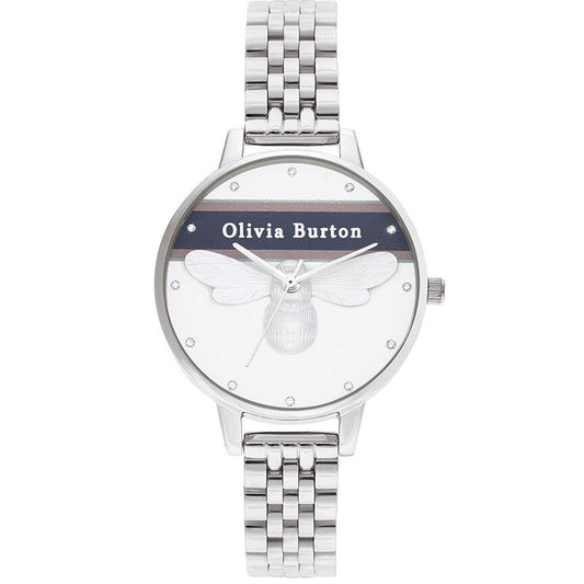Orologio elegante Olivia Burton in acciaio inossidabile argentato