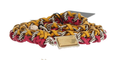 Cintura Dolce &amp; Gabbana in pelle rossa e gialla con cristalli