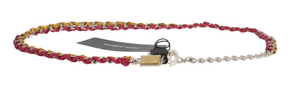 Cintura Dolce &amp; Gabbana in pelle rossa e gialla con cristalli
