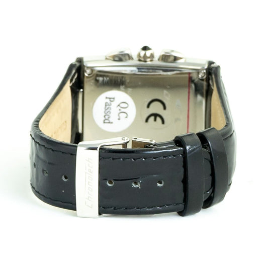 Orologio elegante Chronotech in pelle nera