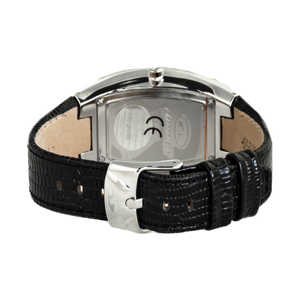 Orologio elegante Chronotech in pelle nera