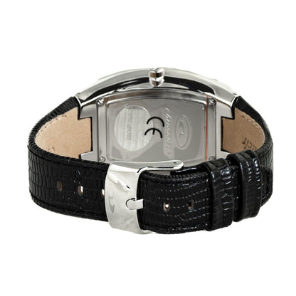 Orologio elegante Chronotech in pelle nera
