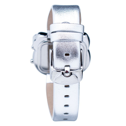Orologio digitale Chronotech in pelle argento