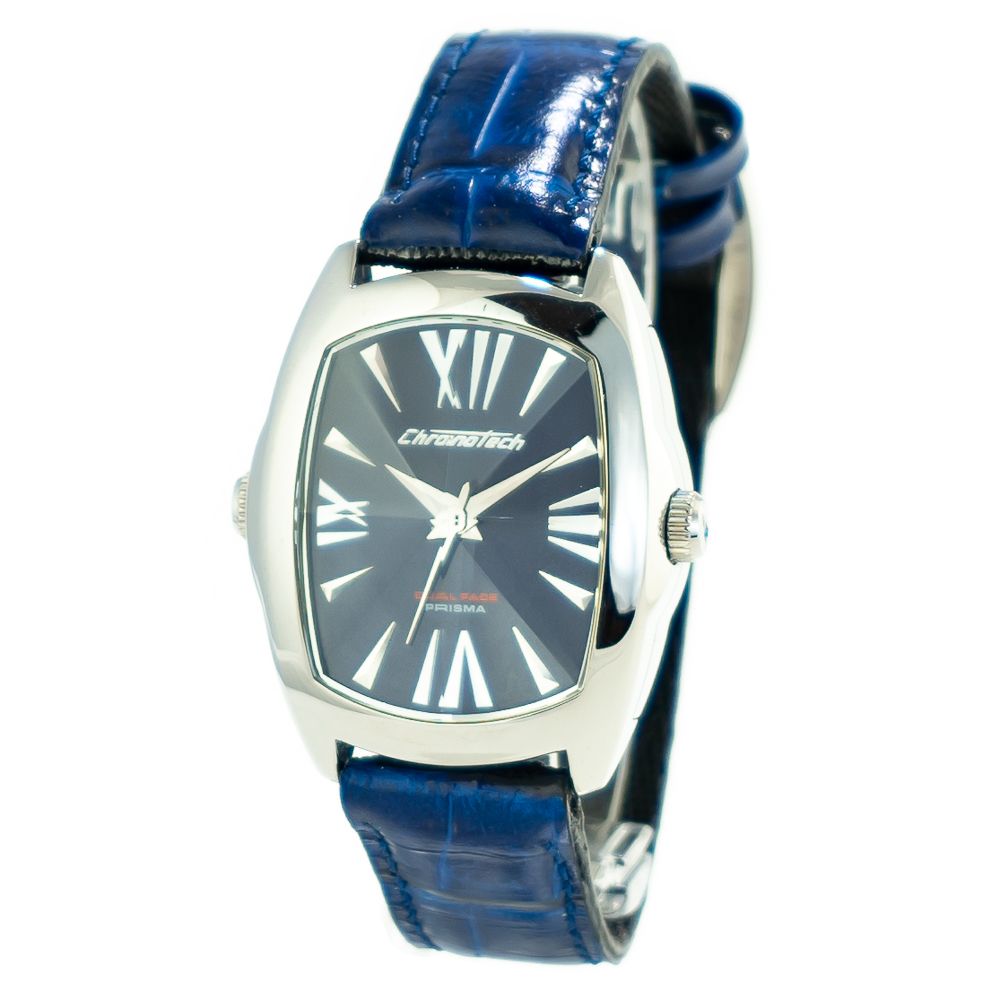 Orologio elegante Chronotech in pelle nera