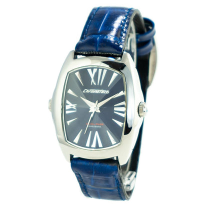 Orologio elegante Chronotech in pelle nera