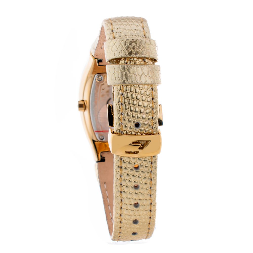Orologio elegante Chronotech in pelle dorata