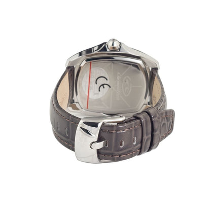 Orologio elegante Chronotech in pelle nera