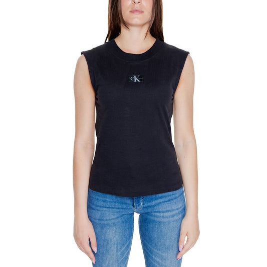 Maglietta nera in cotone Calvin Klein Jeans