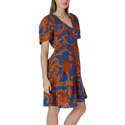 Abito midi in viscosa blu B.Young