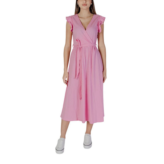 Abito lungo in cotone multicolore B.Young