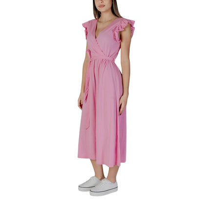 Abito lungo in cotone multicolore B.Young
