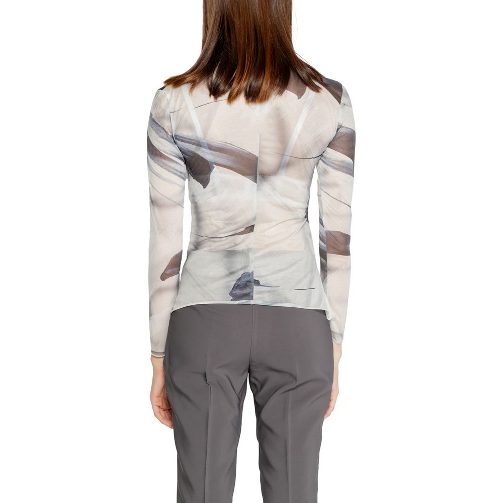 T-shirt a maniche lunghe in poliestere grigio Rinascimento