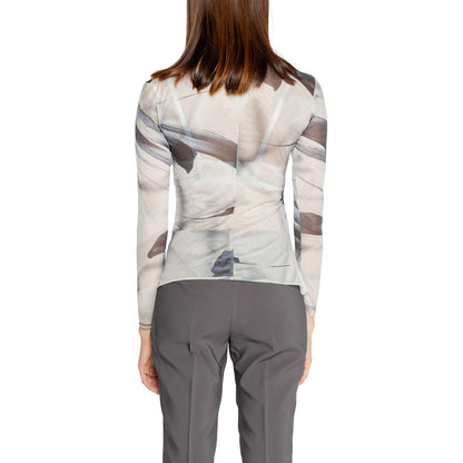 T-shirt a maniche lunghe in poliestere grigio Rinascimento