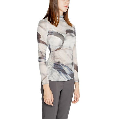 T-shirt a maniche lunghe in poliestere grigio Rinascimento