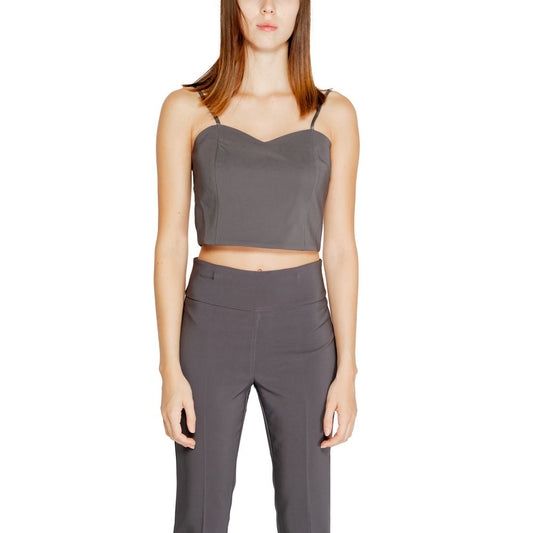 Top in poliestere grigio Rinascimento