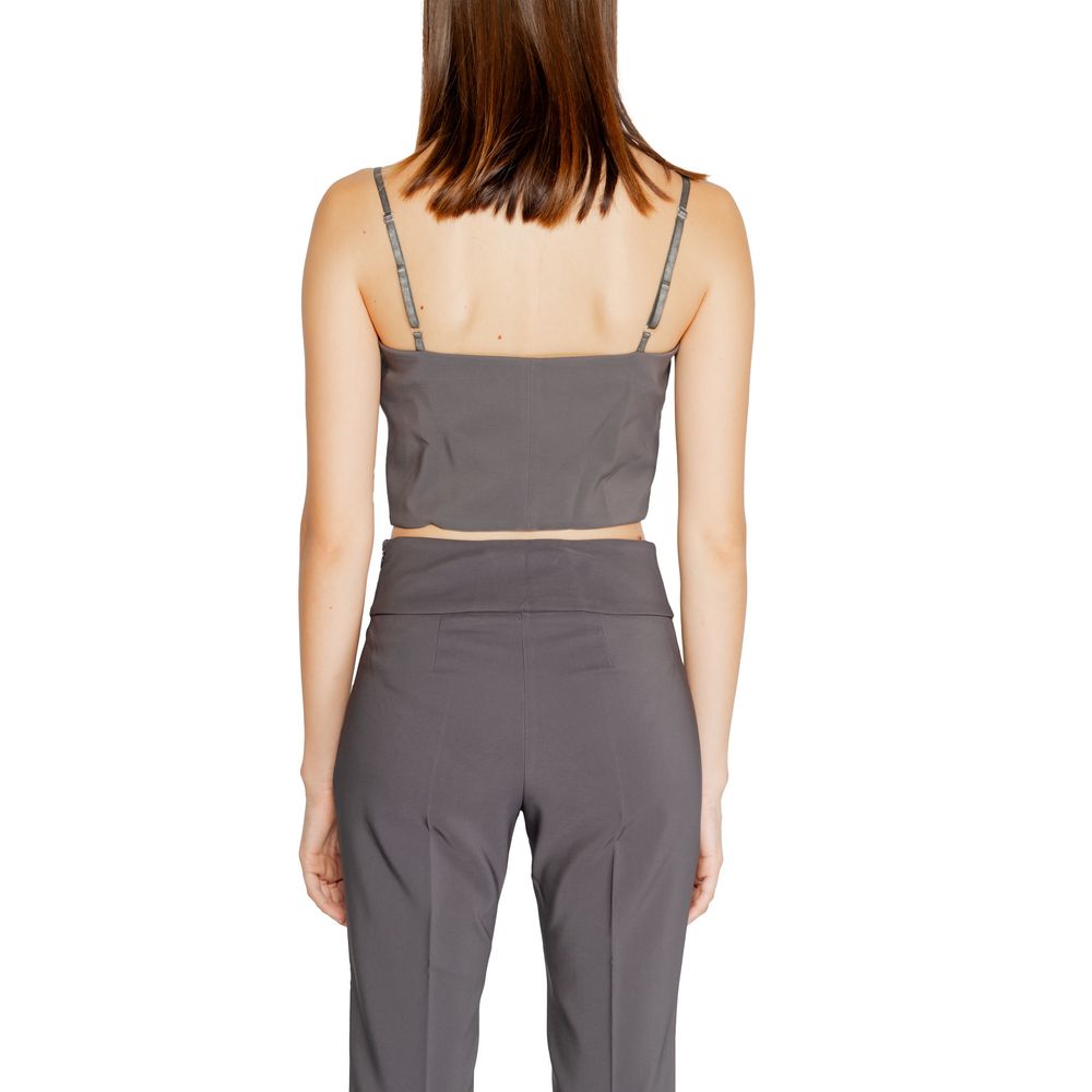 Top in poliestere grigio Rinascimento