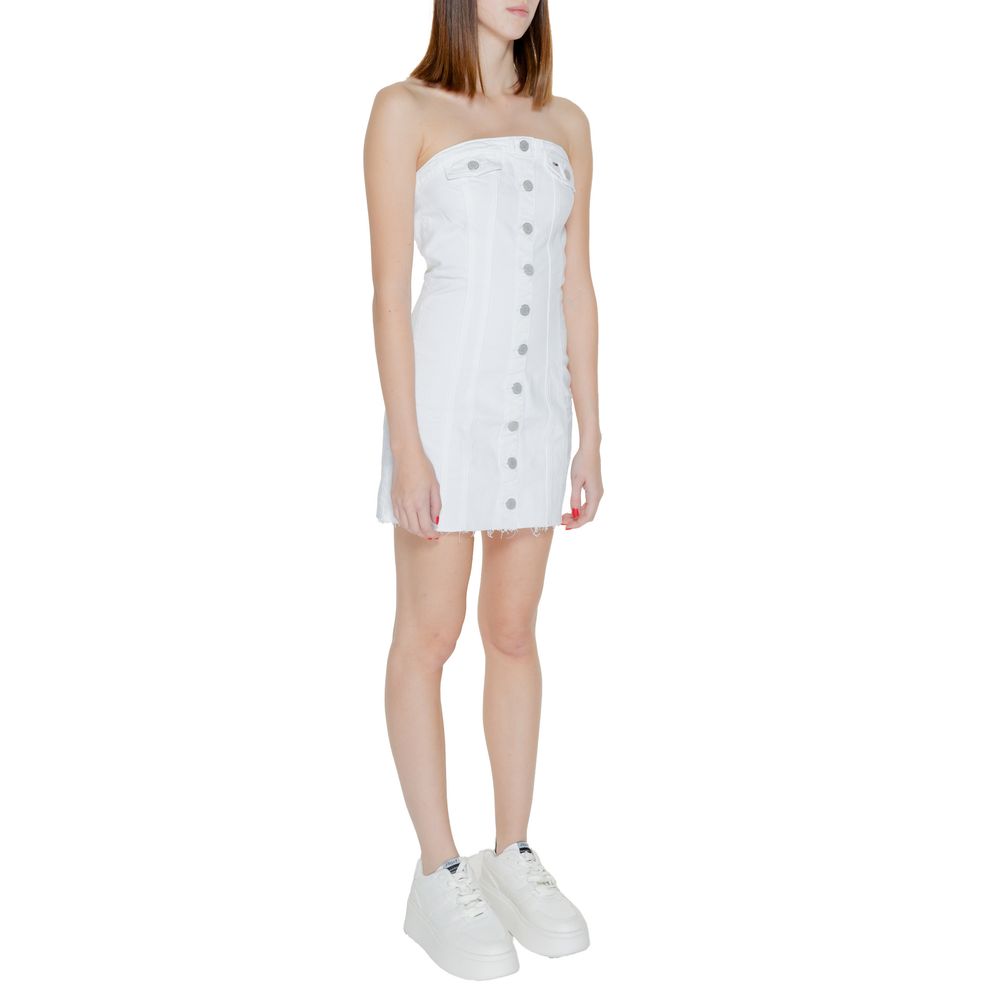 Abito corto bianco in cotone riciclato Tommy Hilfiger Jeans