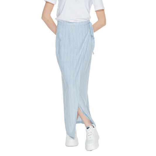 Gonna lunga in lino azzurro chiaro Vero Moda