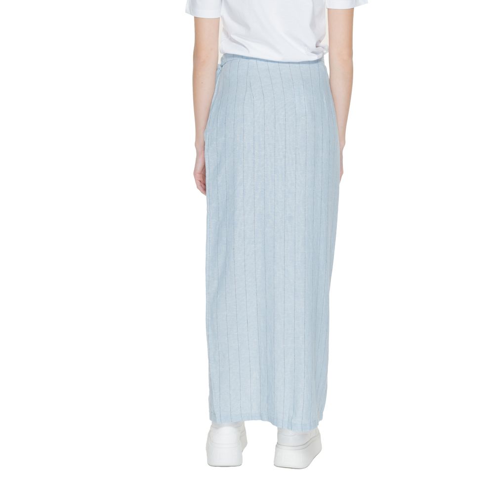 Gonna lunga in lino azzurro chiaro Vero Moda