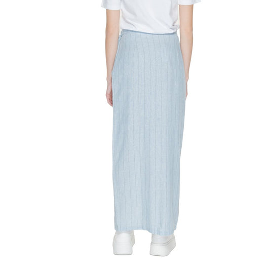 Gonna lunga in lino azzurro chiaro Vero Moda