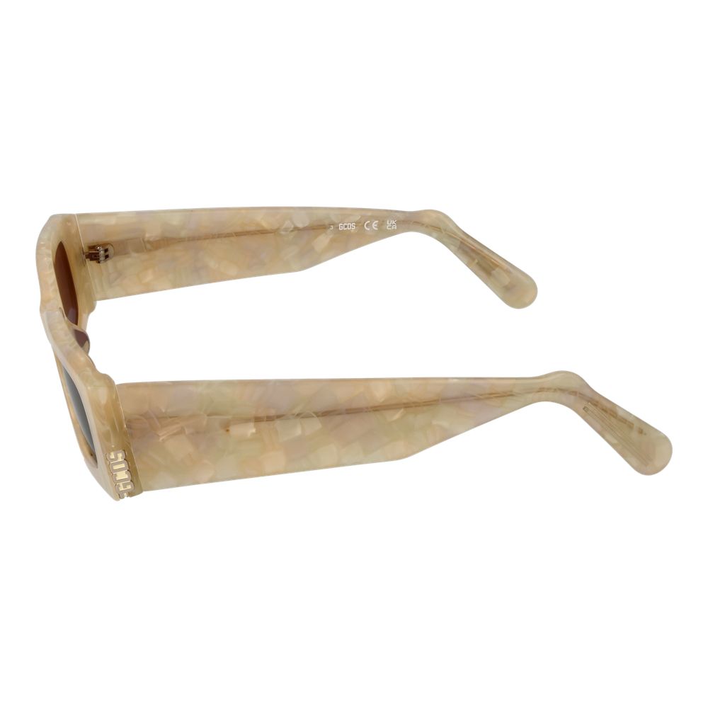 Occhiali da sole in plastica beige GCDS